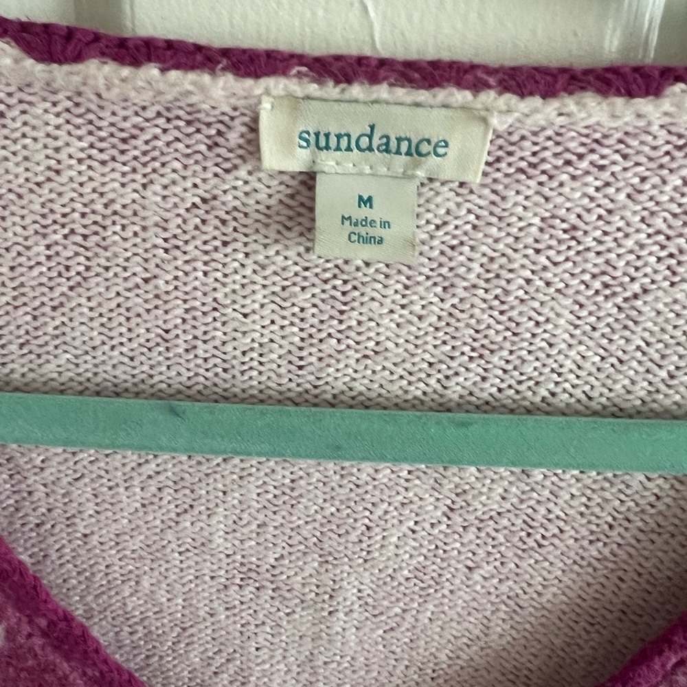 Sundance Catalog Bandanna sweater. Paisley print. Pink. GUC! Size Medium. - Picture 6 of 8